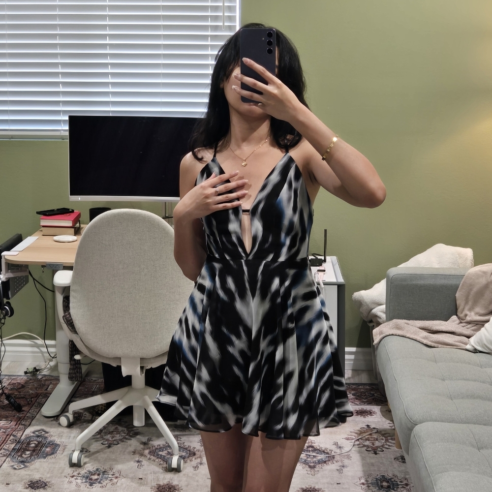 Bebe Chiffon Fit & Flare Mini Dress Size 00